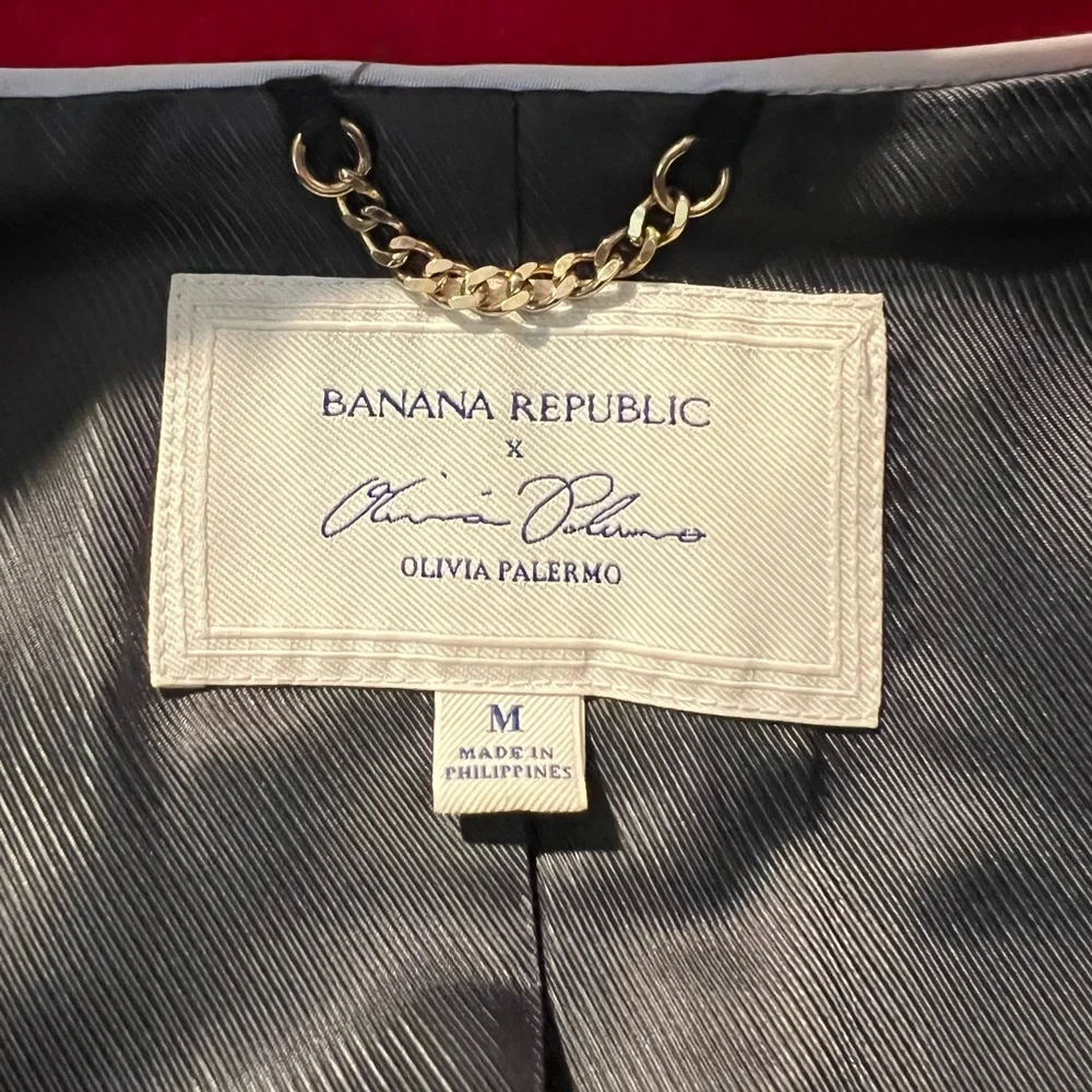EUC Banana Republic Olivia Palermo Red Wool Military Coat Sz M - Picture 11 of 13